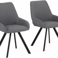 Jídelní židle Salem (SADA 2 ks), tkanina, šedá - 1
