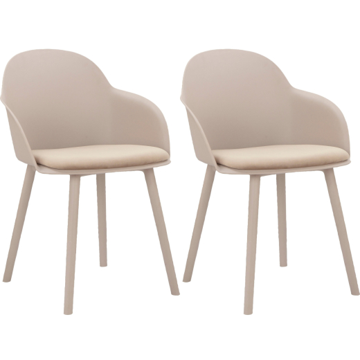 Jídelní židle Seiko (SET 2ks) plast, béžová - 1