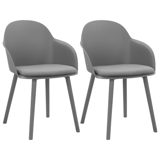 Jídelní židle Seiko (SET 2ks) plast, šedá - 1