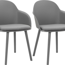 Jídelní židle Seiko (SET 2ks) plast, šedá - 1