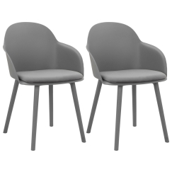 Jídelní židle Seiko (SET 2ks) plast, šedá