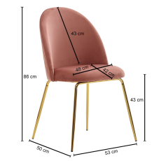 Jídelní židle Selen (SET 2 ks), růžová - 3