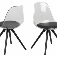 Jídelní židle Shada (SET 4 ks), bílá / černá - 1