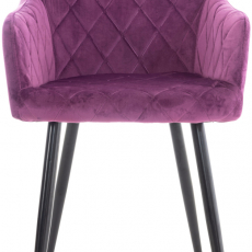 Jídelní židle Shila, samet, fialová - 3
