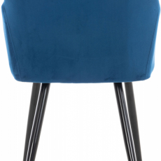 Jídelní židle Shila, samet, modrá - 4