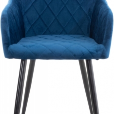 Jídelní židle Shila, samet, modrá - 3