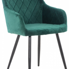 Jídelní židle Shila, samet, zelená - 1