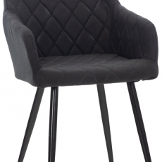 Jídelní židle Shila, textil, černá - 1