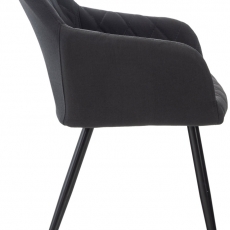 Jídelní židle Shila, textil, černá - 3