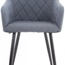 Jídelní židle Shila, textil, tmavě šedá - 3