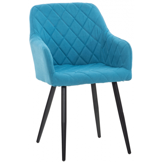 Jídelní židle Shila, textil, tyrkysová - 1