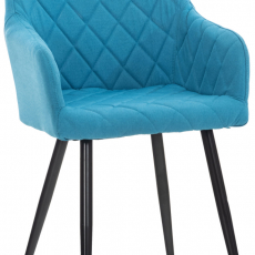 Jídelní židle Shila, textil, tyrkysová - 1