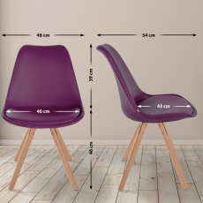 Jídelní židle Sofia I, syntetická kůže, fialová - 8