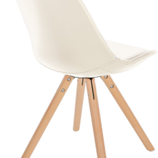 Jídelní židle Sofia I, syntetická kůže, krémová - 5