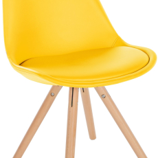 Jídelní židle Sofia I, syntetická kůže, žlutá - 1