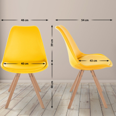 Jídelní židle Sofia I, syntetická kůže, žlutá - 8