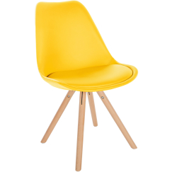 Jídelní židle Sofia I, syntetická kůže, žlutá