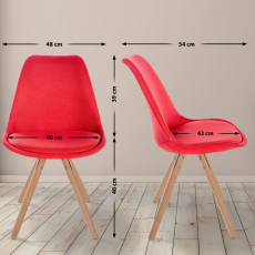 Jídelní židle Sofia I, textil, červená - 2