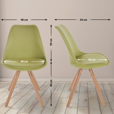 Jídelní židle Sofia I, textil, zelená - 2