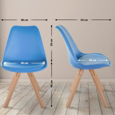 Jídelní židle Sofia II, syntetická kůže, modrá - 8