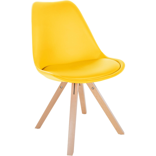 Jídelní židle Sofia II, syntetická kůže, žlutá - 1