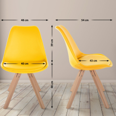 Jídelní židle Sofia II, syntetická kůže, žlutá - 8