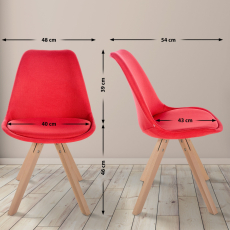 Jídelní židle Sofia II, textil, červená - 8
