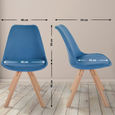 Jídelní židle Sofia II, textil, modrá - 8