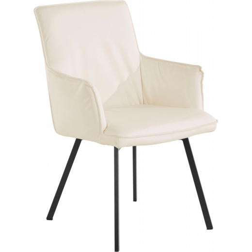 Jídelní židle Sonja (SADA 2 ks), syntetická kůže, bílá - 1