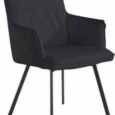 Jídelní židle Sonja (SADA 2 ks), syntetická kůže, černá - 1
