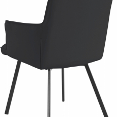 Jídelní židle Sonja (SADA 2 ks), syntetická kůže, černá - 4