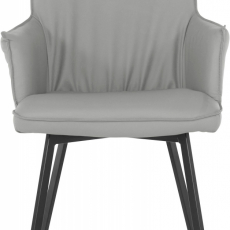 Jídelní židle Sonja (SADA 2 ks), syntetická kůže, šedá - 2