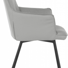 Jídelní židle Sonja (SADA 2 ks), syntetická kůže, šedá - 3