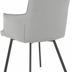 Jídelní židle Sonja (SADA 2 ks), syntetická kůže, šedá - 4