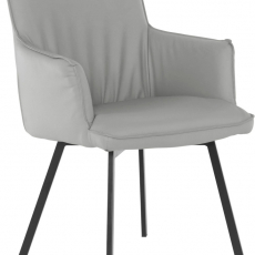 Jídelní židle Sonja (SADA 2 ks), syntetická kůže, šedá - 1