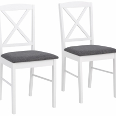 Jídelní židle Sora (SET 2 ks), bílá / šedá - 1