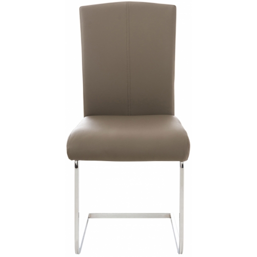 Jídelní židle Stafford, syntetická kůže, taupe - 1