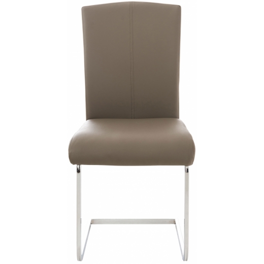Jídelní židle Stafford, syntetická kůže, taupe - 1