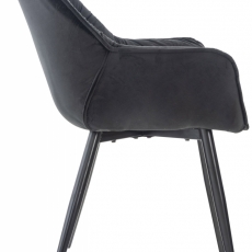 Jídelní židle Tanna, samet, černá - 3
