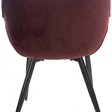 Jídelní židle Tanna, samet, červená - 4