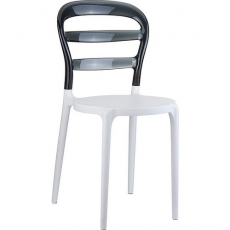 Jídelní židle Tante, bílá/černá - 1