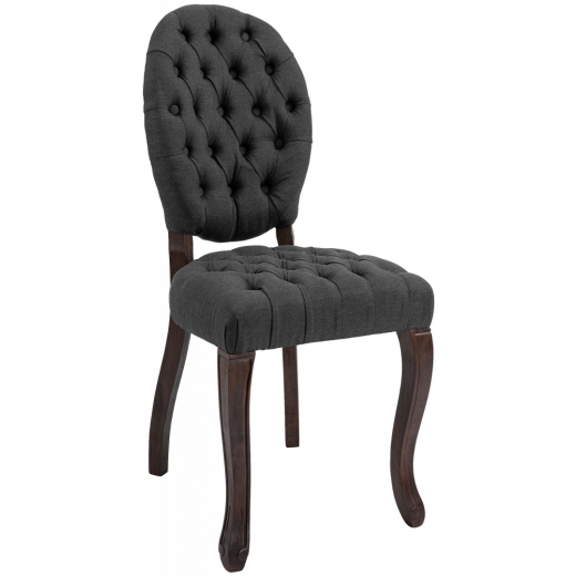 Jídelní židle Temara, textil, tmavě šedá - 1