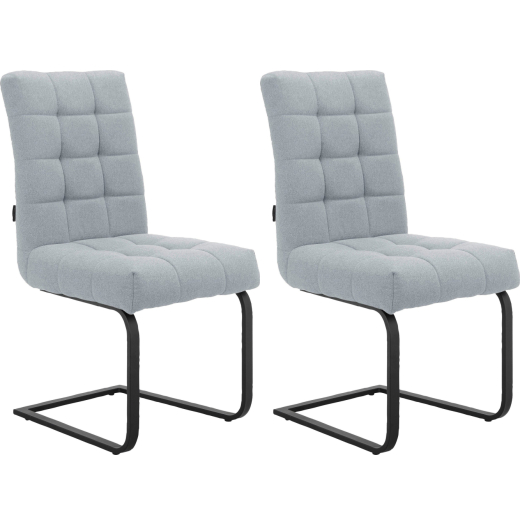 Jídelní židle Terza (SET 2 ks), textil, světle šedá - 1