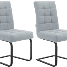 Jídelní židle Terza (SET 2 ks), textil, světle šedá - 1