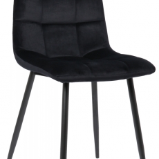 Jídelní židle Tilde, samet, černá - 1