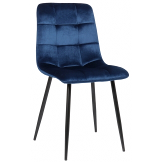 Jídelní židle Tilde, samet, modrá