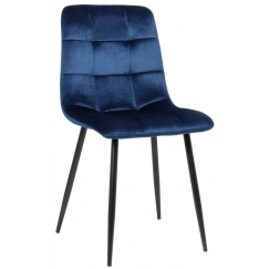 Jídelní židle Tilde, samet, modrá