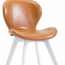 Jídelní židle Timar kůže, bílé nohy - 2