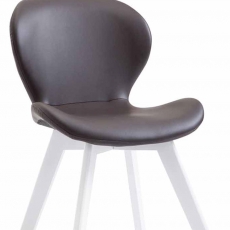 Jídelní židle Timar kůže, bílé nohy - 1