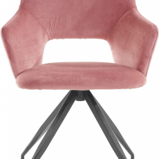Jídelní židle Trumpet (SADA 2 ks), samet, růžová - 2